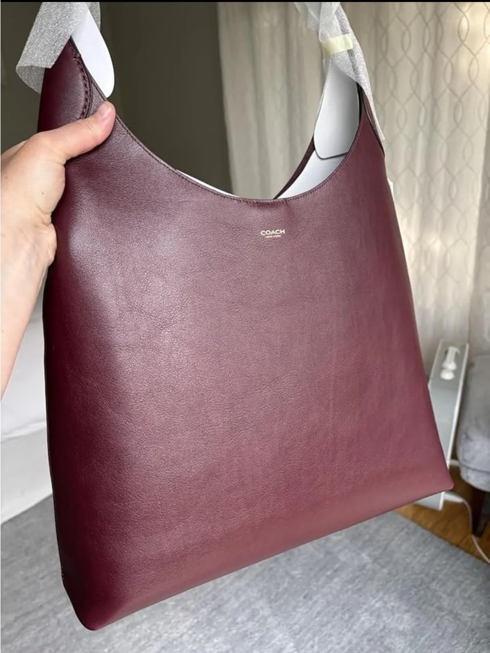 New Coach Brooklyn Leather Shoulder Bag 39 Dark Ruby Red